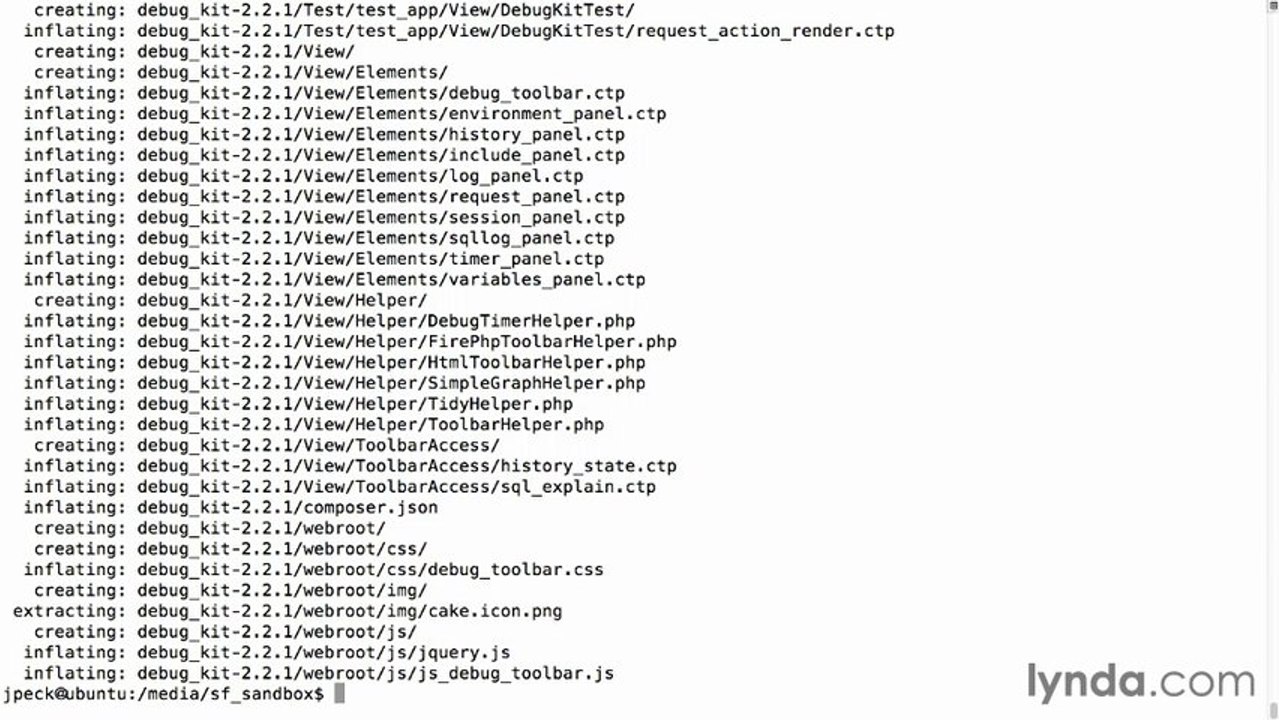6.Installing the DebugKit plugin for development