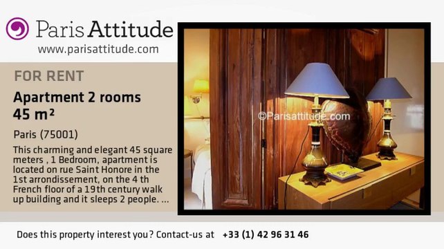 1 Bedroom Apartment for rent - Place Vendôme, Paris - Ref. 6635