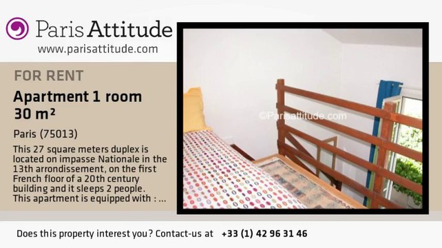 Alcove Studio Apartment for rent - Tolbiac, Paris - Ref. 537