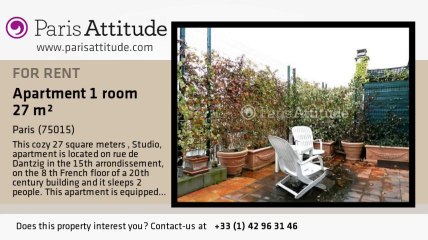 Studio Apartment for rent - Convention, Paris - Ref. 8004