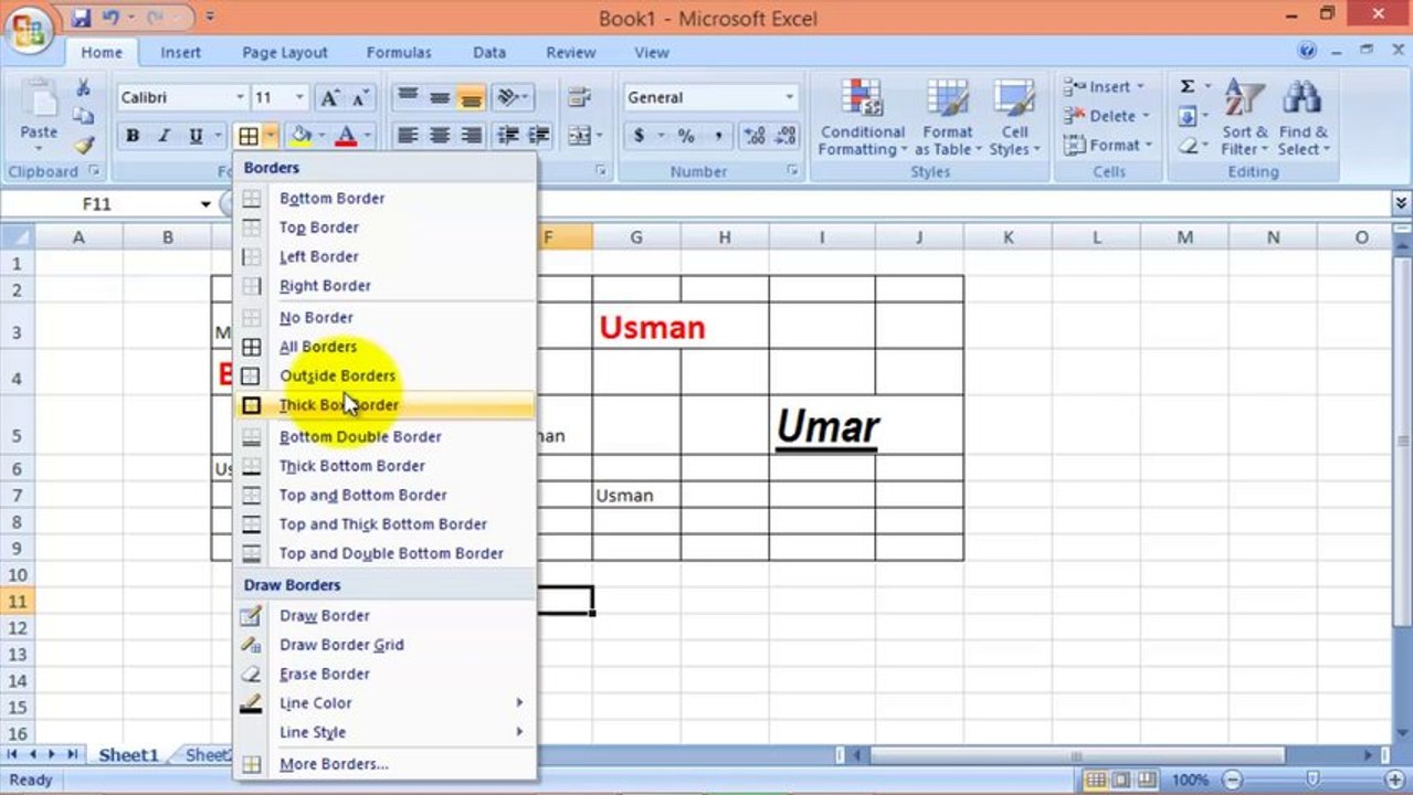 Learn Excel 2007 Basic Tools Class 1 in Urdu and Hindi in HD