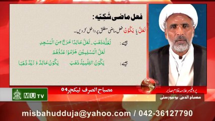 Misba Sarf lecture 04 by Prof. Allama Ghulam Sabir VC Misbahudduja University