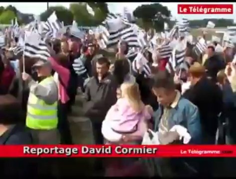 Fouesnant (29). Un bon millier d'agriculteurs agitent le drapeau breton