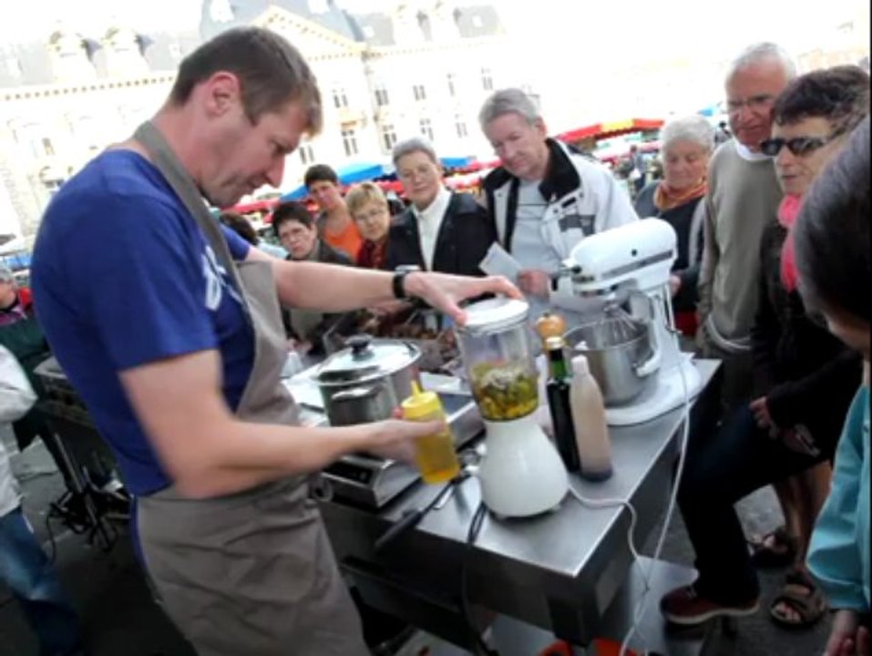 Marché de Saint-Brieuc. Des recettes de chefs délicieuses, en direct