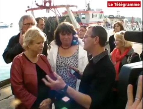Lorient (56). Eva Joly au port de pêche
