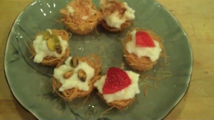 Mediterranean Custard-Filled Phyllo Nest Recipe (Osmalieh Outhmallieh)