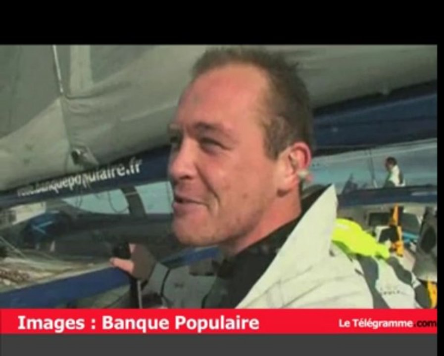 Trophée Jules-Verne. A bord de Banque Populaire V au large des îles Canaries