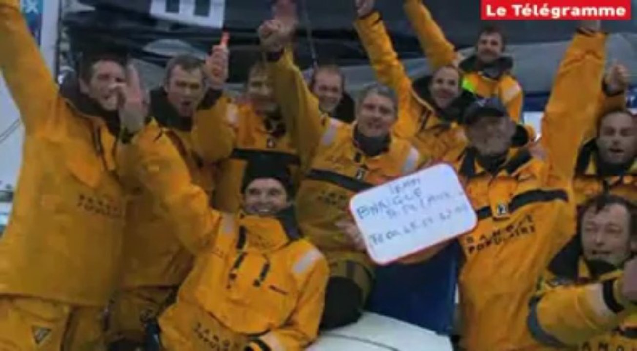 Trophée Jules-Verne. Images d'émotions à l'arrivée victorieuse à Brest