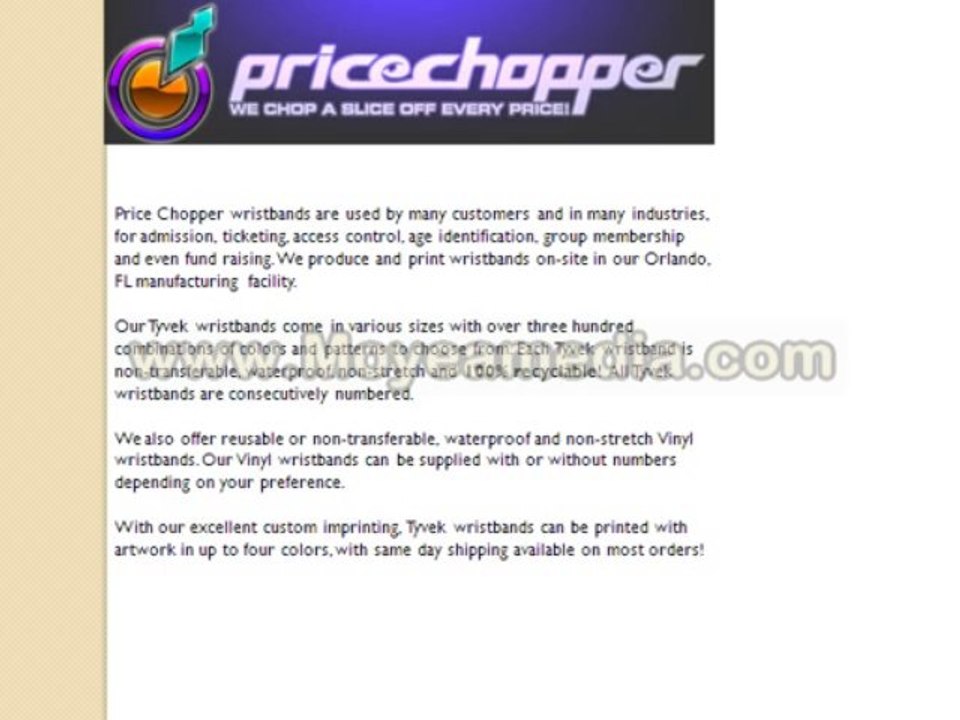 Price Chopper Wristbands - custom vinyl wristbands