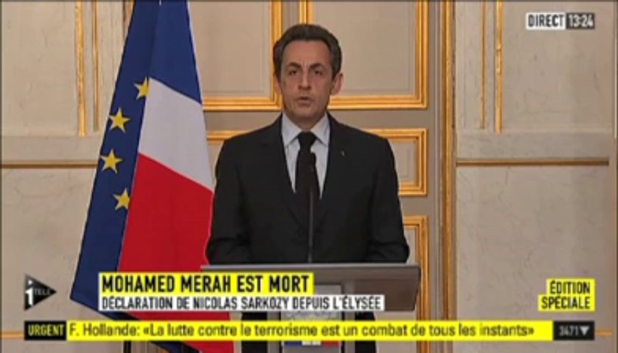 Tuerie de Toulouse. Les annonces de Nicolas Sarkozy  après la mort de Mohamed Merah