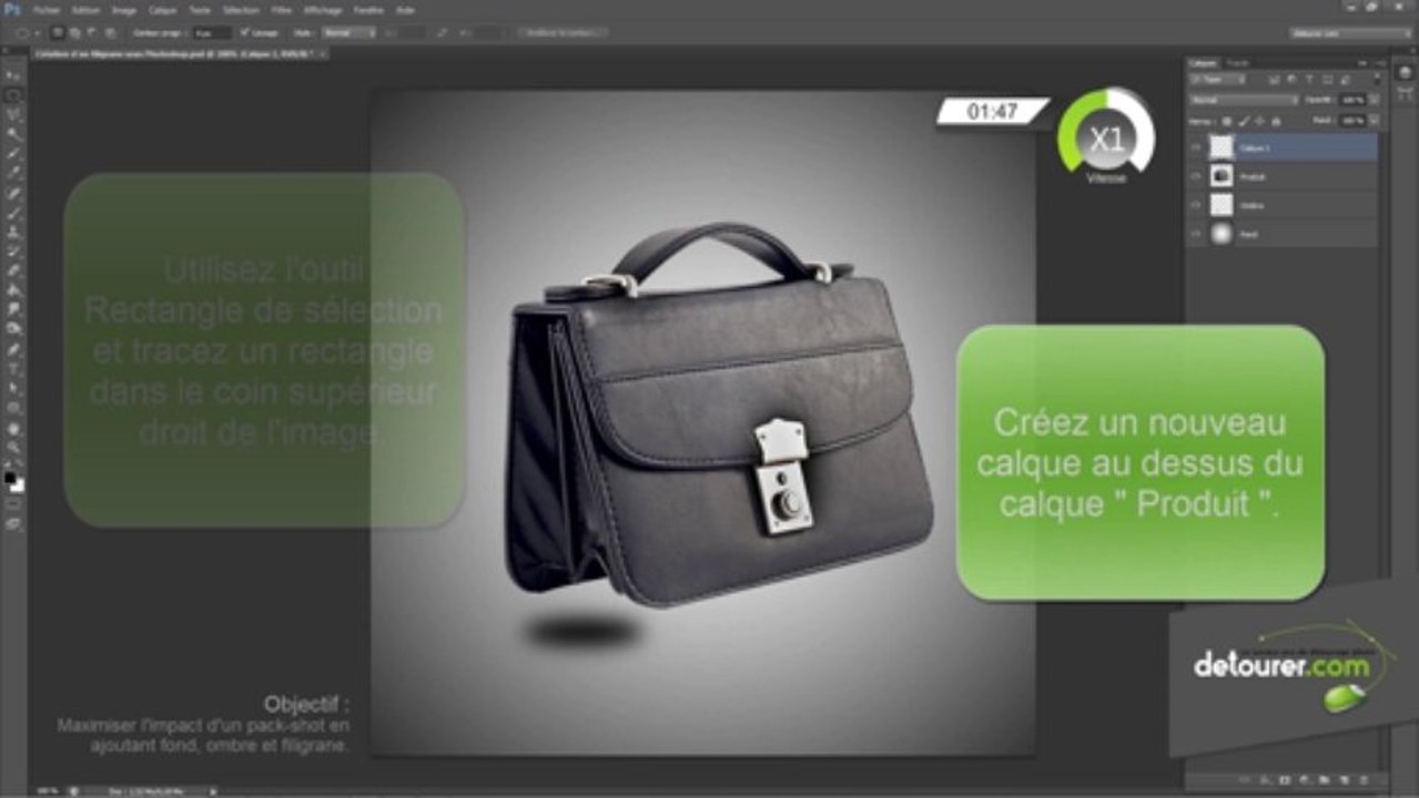 Tuto 12 : Maximiser l'impact d'un pack-shot en ajoutant fond, ombre et filigrane