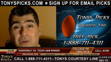 Texas A&M Aggies vs. Vanderbilt Commodores Pick Prediction NCAA College Football Odds Preview 10-26-2013