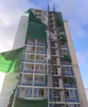 Saint-Brieuc. Le vent arrache une bâche à la Croix-Lambert