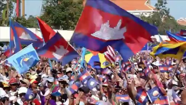 Manifestações contra as eleições no Camboja