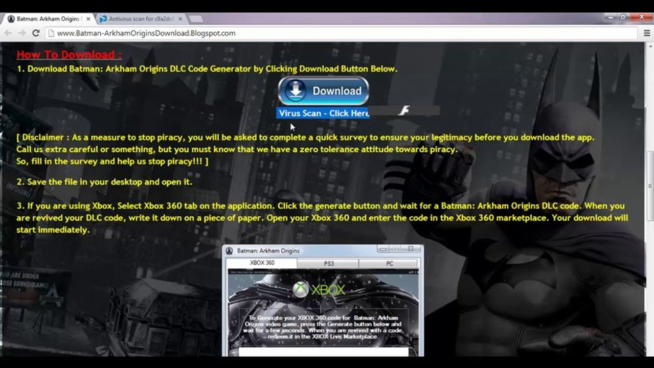 Batman: Arkham Origins Code Generator Free Download - Tutorial