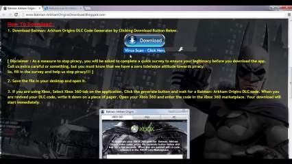 Batman: Arkham Origins Code Generator Free Download - Tutorial