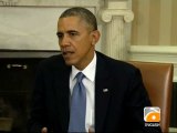 Obama speaks to reporters