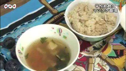 20131023　学校給食にマツタケ登場（長野）
