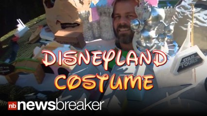DISNEYLAND COSTUME: Dad Recreates Theme Park For His Head to Wear on Halloween