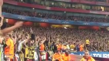 Arsenal vs Borussia dortmund 1 goal Borussia fans_