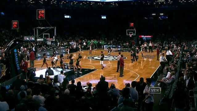 Brooklyns Mascot Gets the Ball Stuck on the Hoop