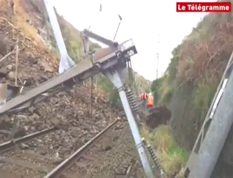 Morlaix. Spectaculaire éboulement sur la voie ferrée
