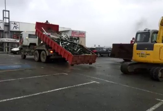 Les dégâts après l'action des producteurs de lait