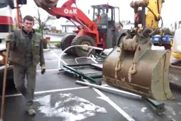 Les dégâts après l'action des producteurs de lait