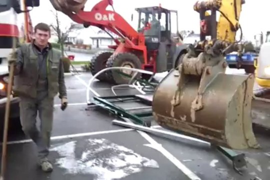 Les dégâts après l'action des producteurs de lait