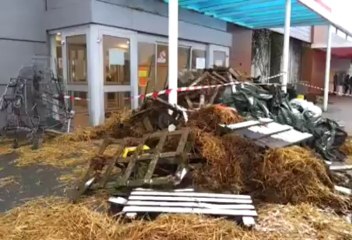 Les dégâts après l'action des producteurs de lait