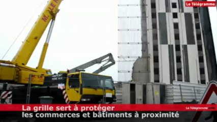 Saint-Brieuc. La bourrasque n'empêche pas les grues d'opérer