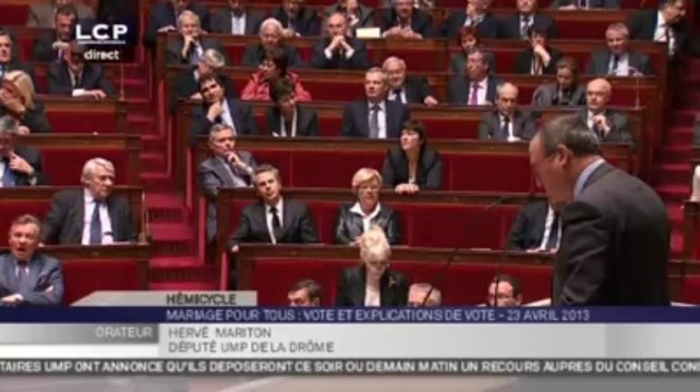 Mariage gay. Intervention de Hervé Mariton lors du vote à l'Assemblée Nationale