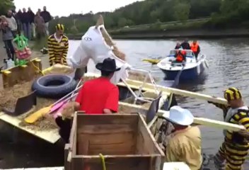 14 radeaux descendent la rivière de Morlaix