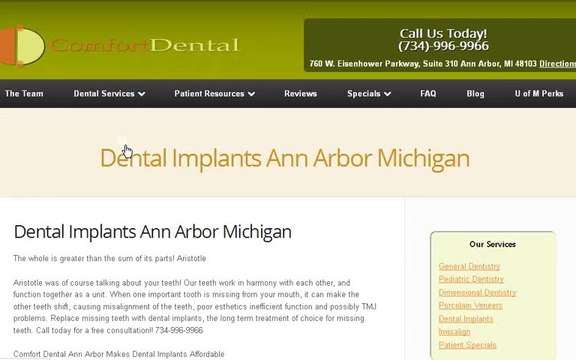 Comfort Dental Ann Arbor Dentist