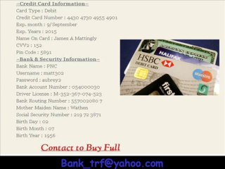 United Kingdom Fresh Credit Cards with DOB