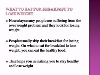 what to eat for breakfast to lose weight