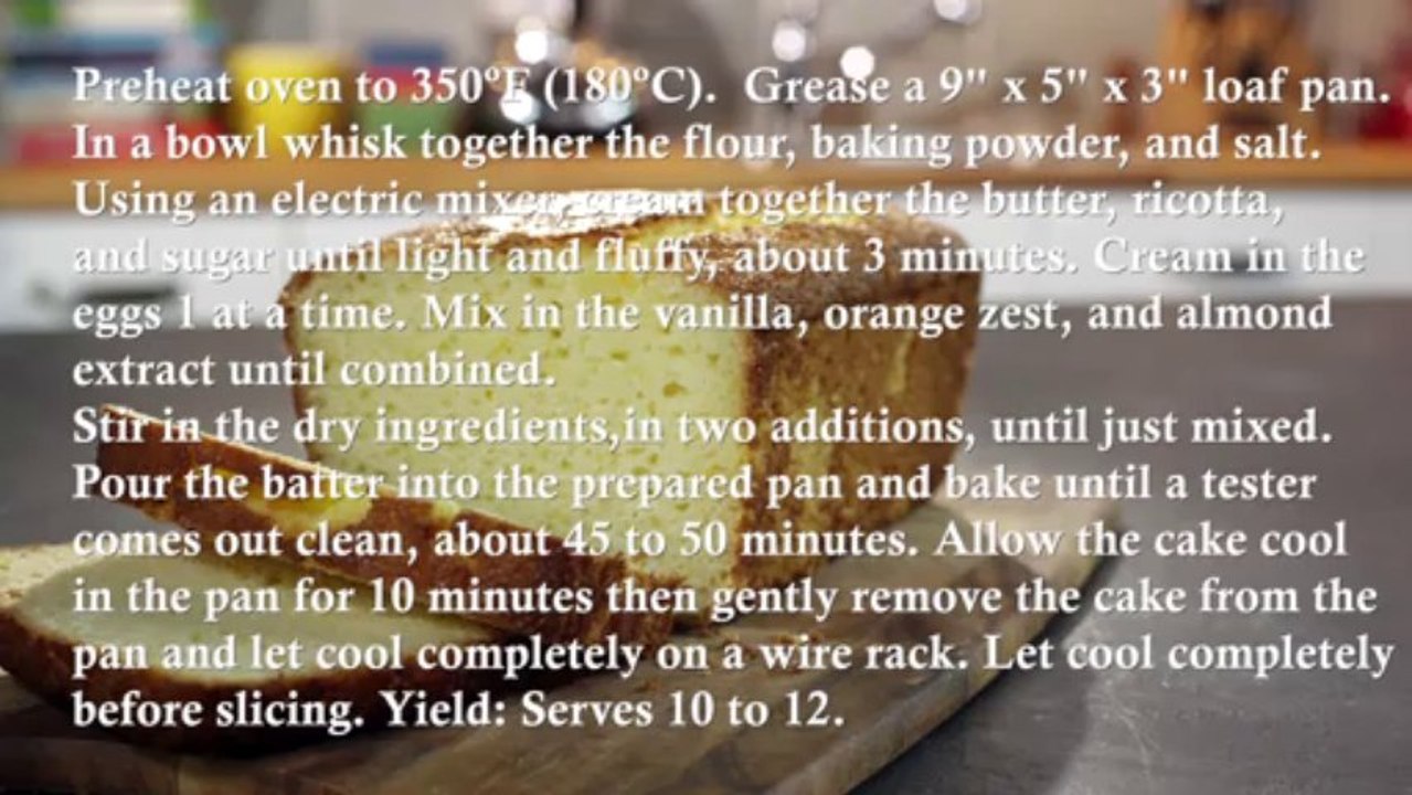 Ricotta Orange Pound Cake Recipe