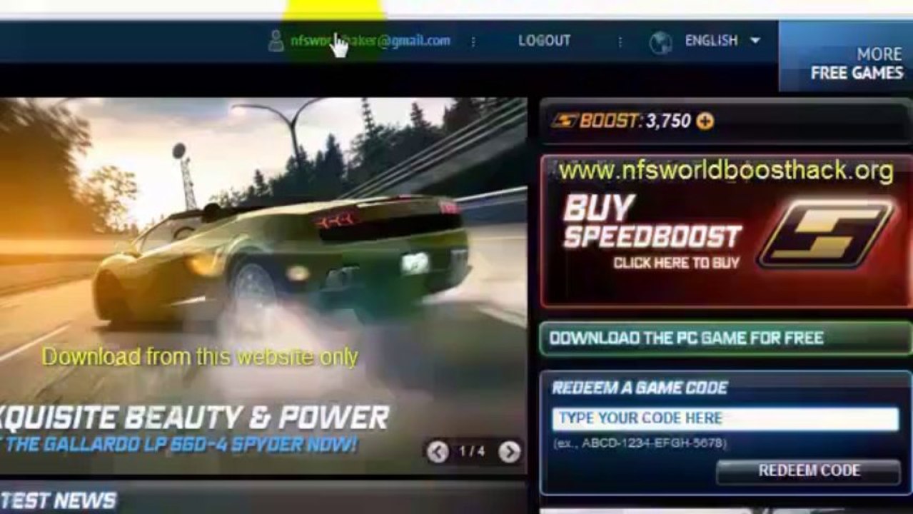 Need For Speed World Boost Generator