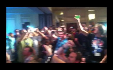 My Dear Mentor David is talking on the stage in LA