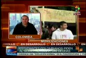 Estudiantes de Colombia protestan por adeudo a universidades