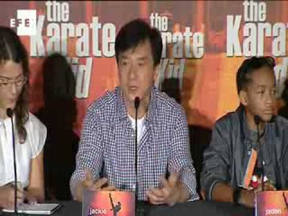 Jaden Smith, Jackie Chan and Will Smith present The Karate Kid  in Madrid