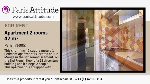 1 Bedroom Apartment for rent - Place Monge, Paris - Ref. 4022