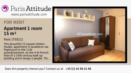 Studio Apartment for rent - Voltaire, Paris - Ref. 6711