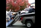 Snowmobile loading on car.... FAIL!