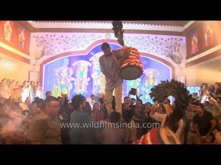 Dhak players take centrestage: Durgotshav at CR Park