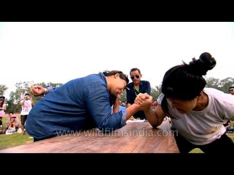 Ready to go arm wrestling at the Naga Fest'13-Delhi