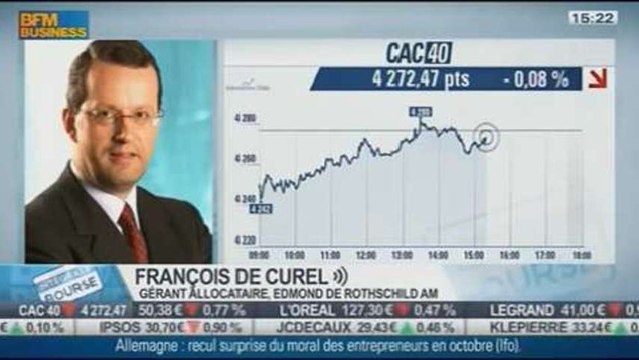 Bilan de la semaine, zone euro, taux de chômage, politique monétaire, tapering... : François de Curel, dans Intégrale Bourse - 25/10