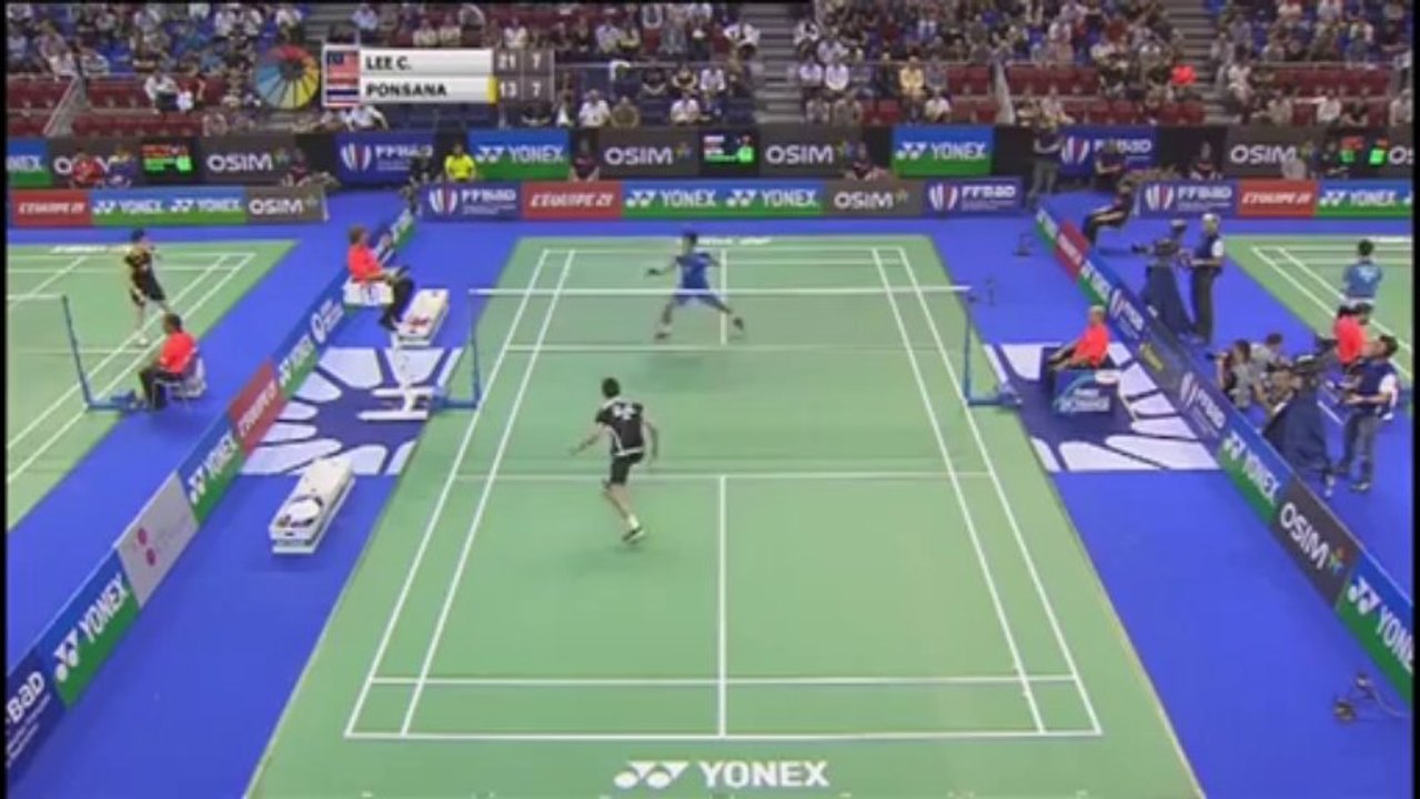 QFMS - Lee Chong Wei vs Boonsak Ponsana - 2013 Yonex French Badminton Open