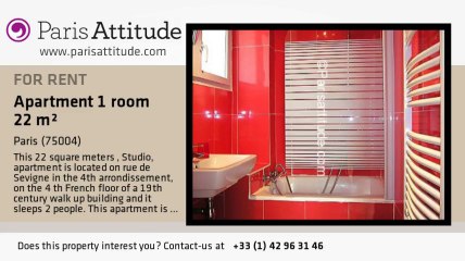 Studio Apartment for rent - St Paul, Paris - Ref. 3681