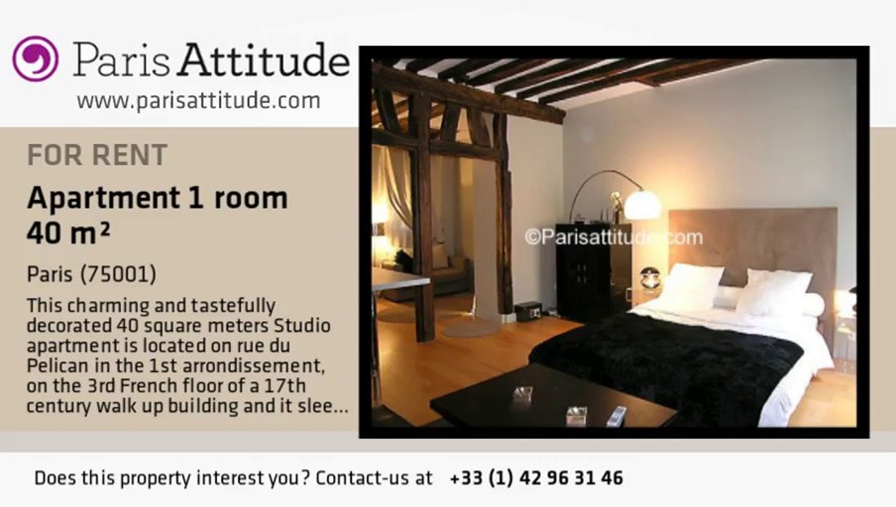 Studio Apartment for rent - Palais Royal, Paris - Ref. 1936